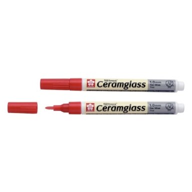 Markeris Sakura Pen-Touch Ceramglass 1.0 mm stiklui ir keramikai raudonas Markeris Sakura Pen-Touch Ceramglass 1.0 mm stiklui ir keramikai raudonas