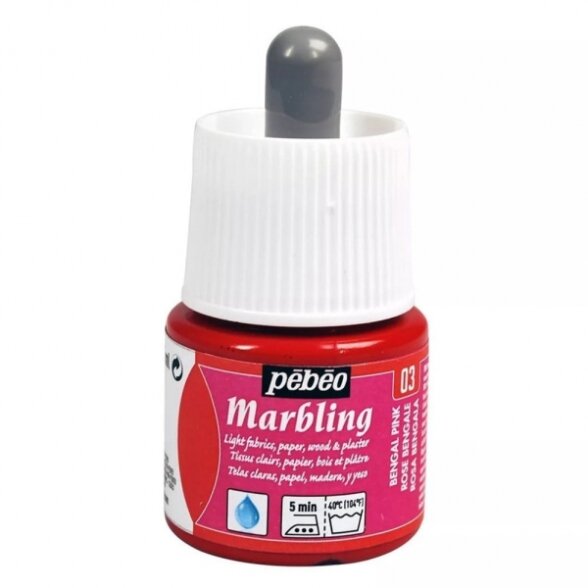 Marmuravimo (ebru) dažai Pebeo Marbling 45 ml bengal pink