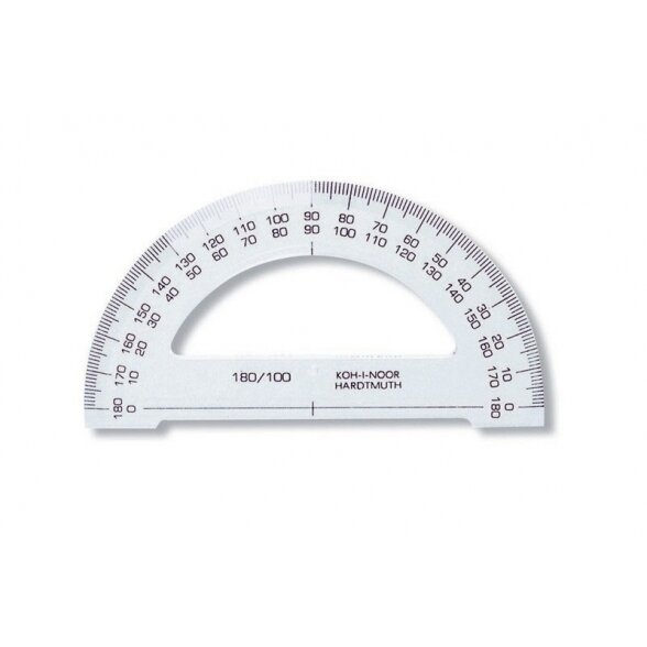Транспортир Koh-I-Noor 180/100 пластиковый прозрачный Транспортир Koh-I-Noor 180/100 пластиковый прозрачный