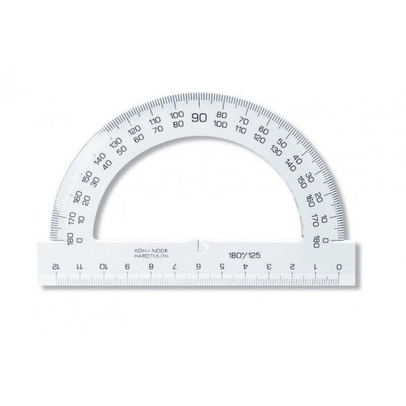 Транспортир Koh-I-Noor 180/125 пластиковый прозрачный Транспортир Koh-I-Noor 180/125 пластиковый прозрачный