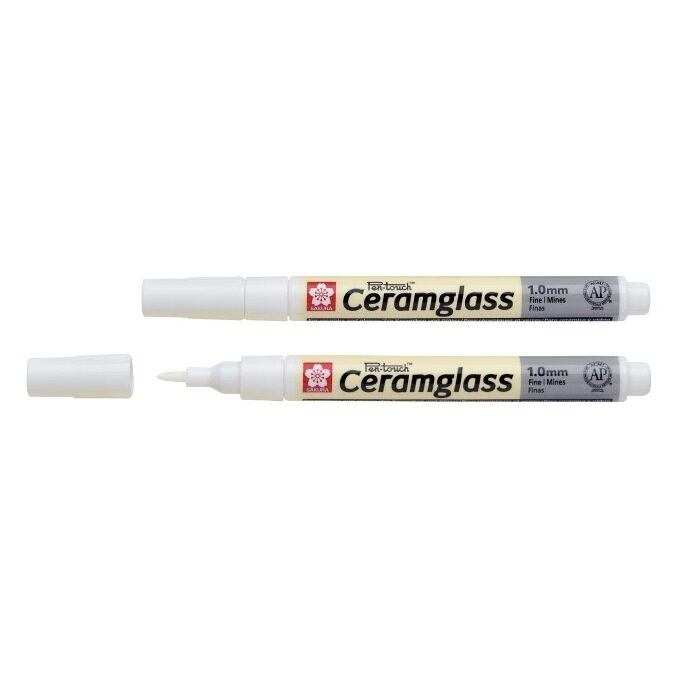 Markeris Sakura Pen-Touch Ceramglass 1.0 mm stiklui ir keramikai baltas 1 Markeris Sakura Pen-Touch Ceramglass 1.0 mm stiklui ir keramikai baltas 1