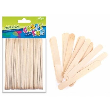 Medinės lazdelės dekoravimui, 60 vnt., natūralios CRAFT-FUN Medinės lazdelės dekoravimui, 60 vnt., natūralios CRAFT-FUN