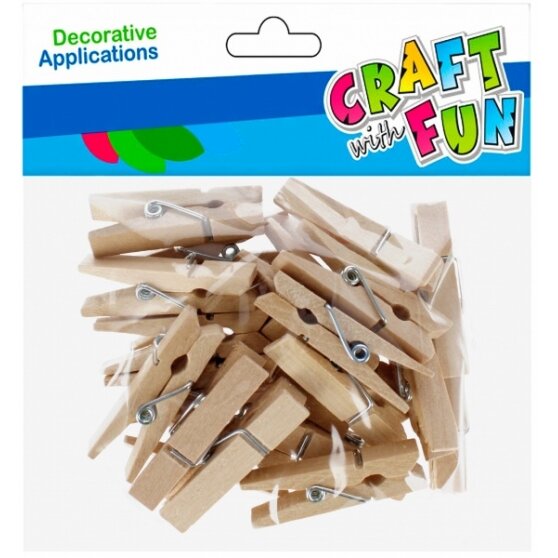 Mediniai segtukai 3,5 cm 24 vnt. CRAFT-FUN Mediniai segtukai 3,5 cm 24 vnt. CRAFT-FUN
