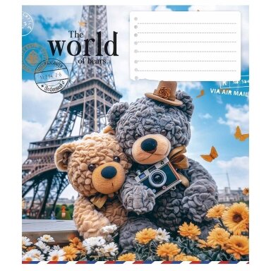 Mokyklinis sąsiuvinis Shkolyaryk 12 lapų  langeliais The World of Bears
