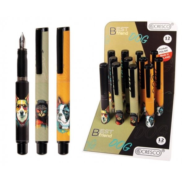 Cresco Fountain Pen Go Pen Best Friend Dog, Iridium M Nib Cresco Fountain Pen Go Pen Best Friend Dog, Iridium M Nib