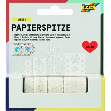 Наклейки-бордюры Folia Creative бумажные, 4 рулона по 1 м