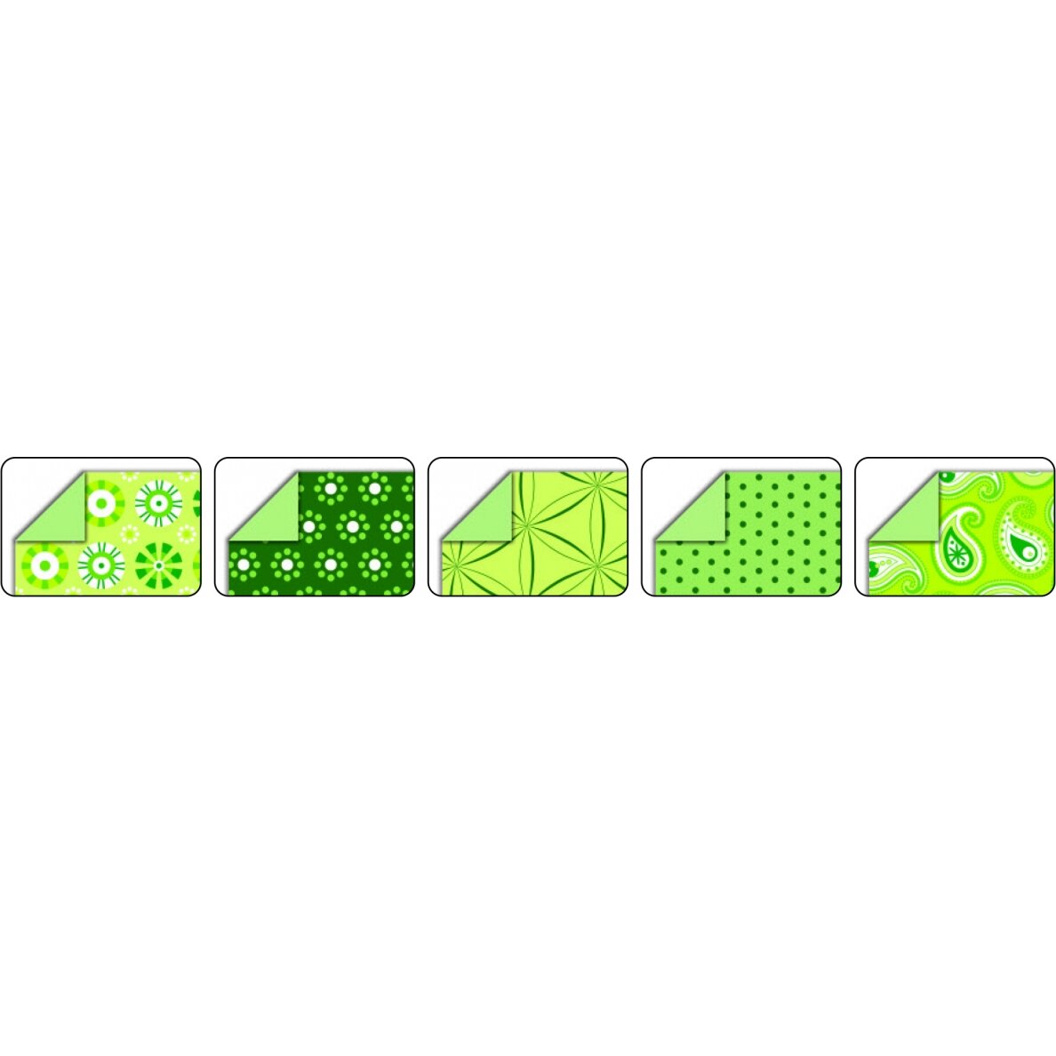 Оригами BASICS GREEN 80 г / м², 20x20 см, 50 листов, 5 разных дизайнов 1 Оригами BASICS GREEN 80 г / м², 20x20 см, 50 листов, 5 разных дизайнов 1