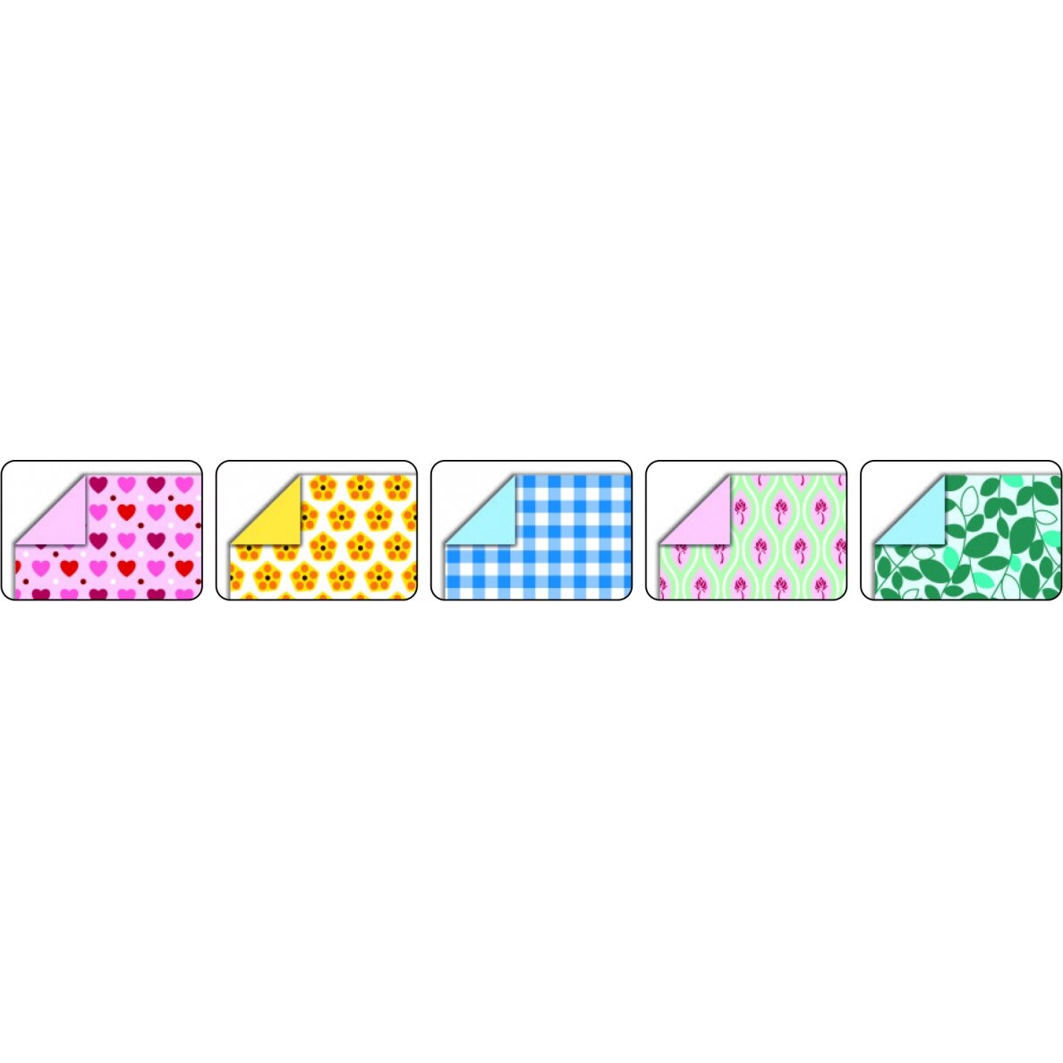 Folding Papers SWEET 80g/m², 15x15cm, 50 sheets, 5 assorted designs 2