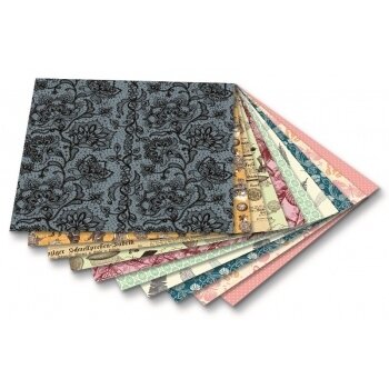 Folding Papers NOSTALGIA 80g/m², 15x15cm, 50 sheets, 10 assorted designs 1