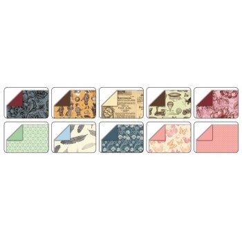 Folding Papers NOSTALGIA 80g/m², 15x15cm, 50 sheets, 10 assorted designs 2