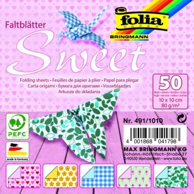 Origami Folia "SWEET" 10x10 cm, 50 lapų