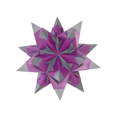 Origami Folia "Žvaigždė" 15x15 cm, violetinės/aukso spalvos