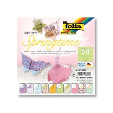 Origami "SPRINGTIME" 50 lapų 15*15 FOLIA, įvairūs motyvai