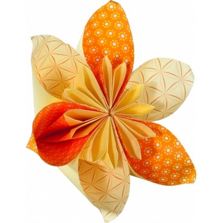 Origami Folia "BASICS" 20x20 cm, 50 lapų, 5 geltoni motyvai 4