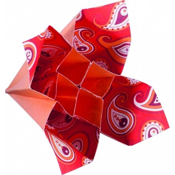 Origami Folia "BASICS" 10x10 cm, 50 lapų, 5 raudoni motyvai 4