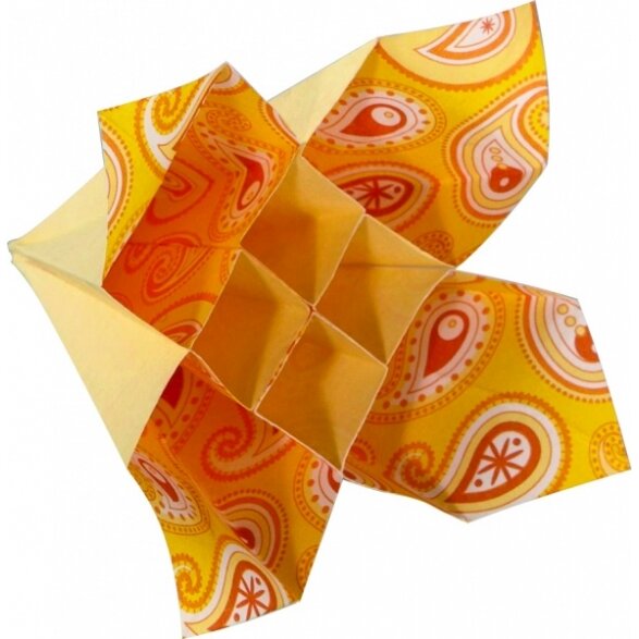 Origami Folia "BASICS" 10x10 cm, 50 lapų, 5 geltoni motyvai 3
