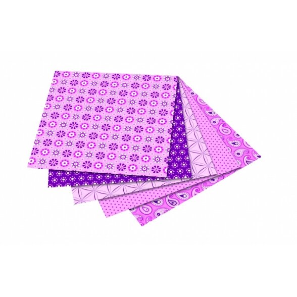 Folding Papers BASIC LIGHT PINK 80g/m², 10x10cm, 50 sheets, 5 assorted designs 2