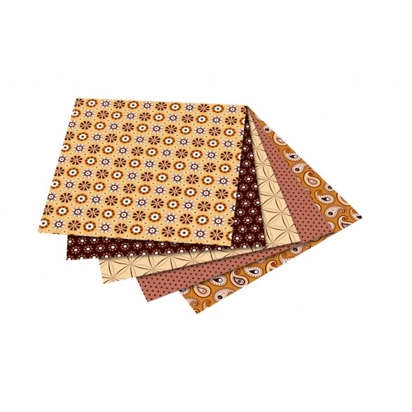 Оригами  BASICS BROWN 80 г / м², 15x15 см, 50 листов, 5 различных дизайнов 2