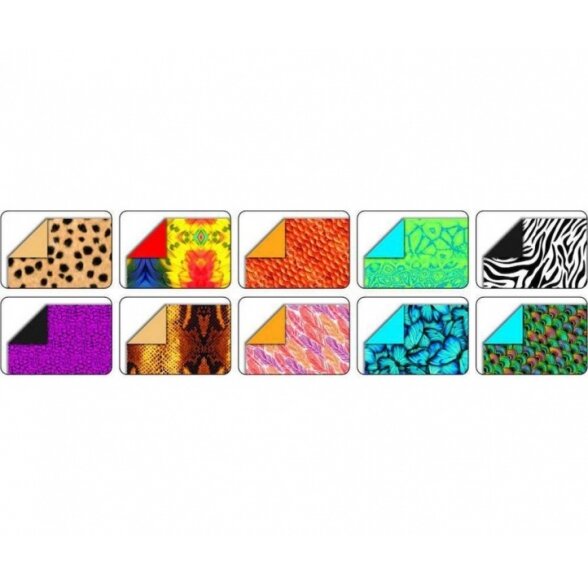 Folding Papers WILDLIFE 80g/m², 15x15cm, 50 sheets, 10 assorted designs 2