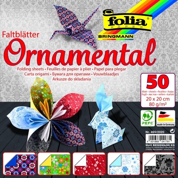 Origami Folia "Ornametas" 20x20 cm
