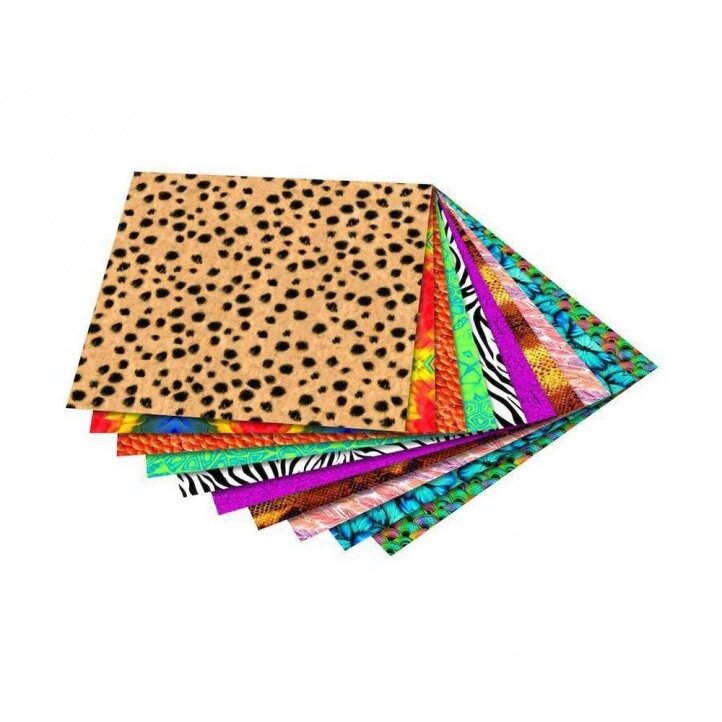 Folding Papers WILDLIFE 80g/m², 15x15cm, 50 sheets, 10 assorted designs 1