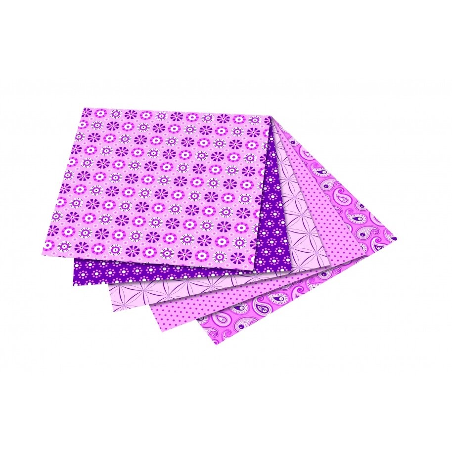 Folding Papers BASIC LIGHT PINK 80g/m², 10x10cm, 50 sheets, 5 assorted designs 2