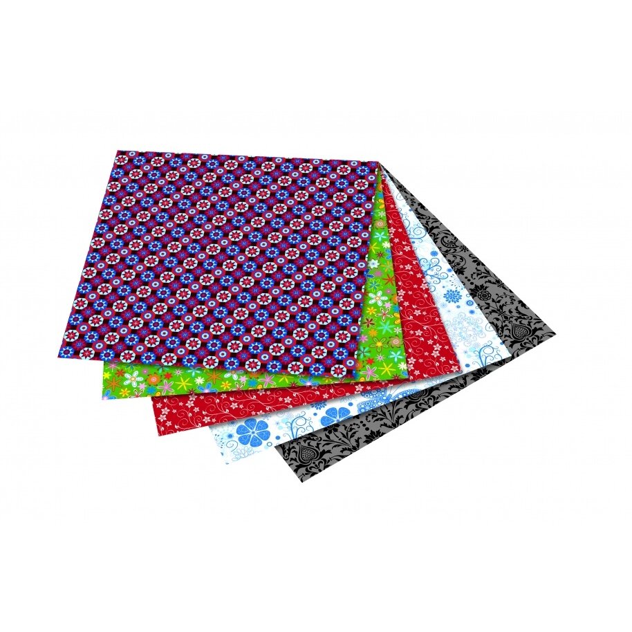 Folding Papers ORNAMENTAL 80g/m², 10x10cm, 50 sheets, 5 assorted designs 1