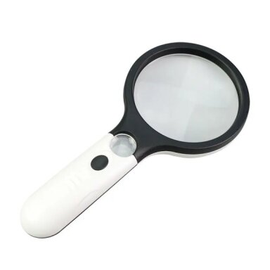 Magnifying glass with 3 LED lighting, 45x22mm, 3x75mm Magnifying glass with 3 LED lighting, 45x22mm, 3x75mm