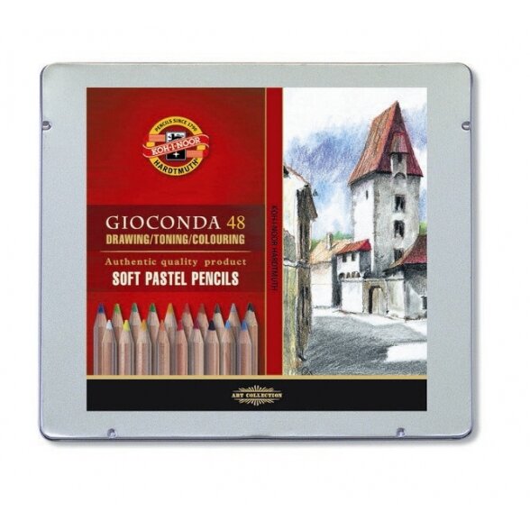 Pastelinių pieštukų rinkinys Koh-I-Noor Gioconda 8829 Soft 48 spalvų Pastelinių pieštukų rinkinys Koh-I-Noor Gioconda 8829 Soft 48 spalvų