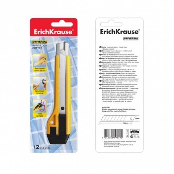 Peilis ErichKrause Universal 18 mm blisteryje 3 Peilis ErichKrause Universal 18 mm blisteryje 3