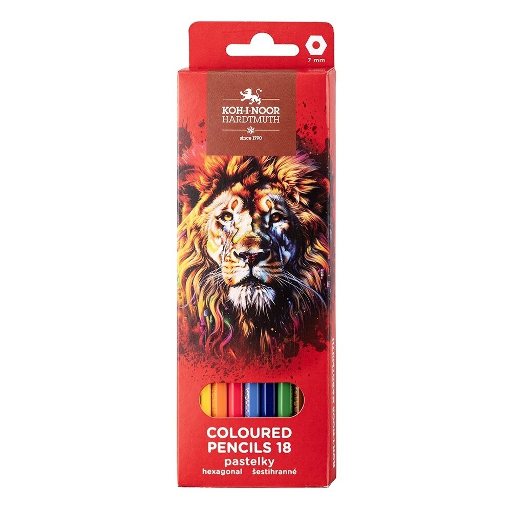 Koh-I-Noor set of school coloured pencils 3553 18 LION RED Koh-I-Noor set of school coloured pencils 3553 18 LION RED