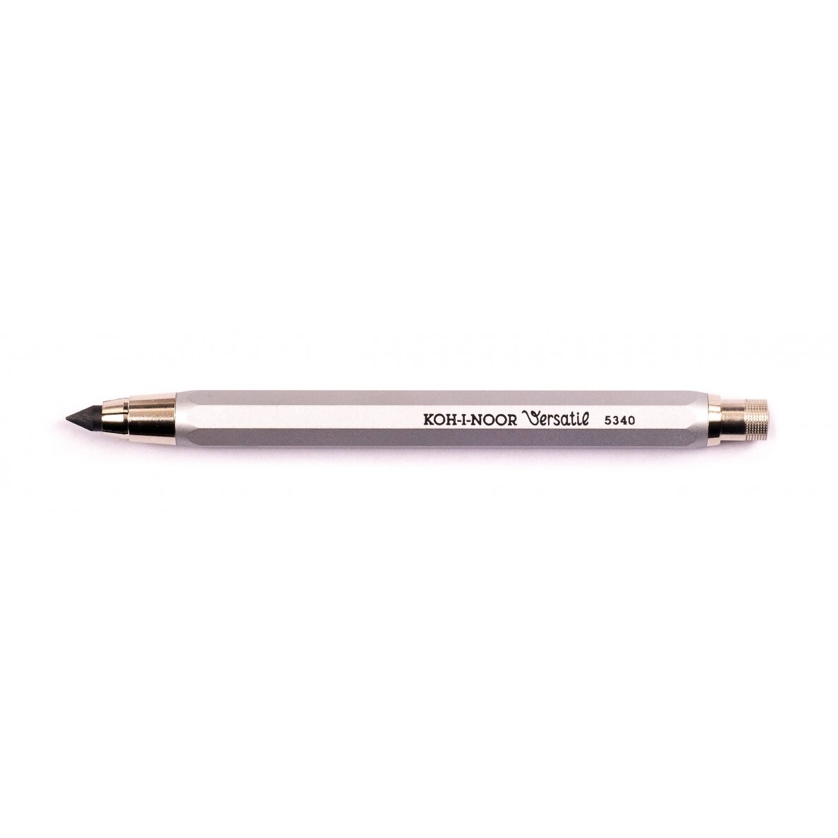 Pieštukas mechaninis Koh-I-Noor 5340 5,6 mm su drožtuku, korpusas sidabro spalvos Pieštukas mechaninis Koh-I-Noor 5340 5,6 mm su drožtuku, korpusas sidabro spalvos