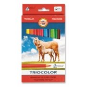 Карандаши цветные Koh-I-Noor Triocolor 3144 Horses трехгранные 24 цвета