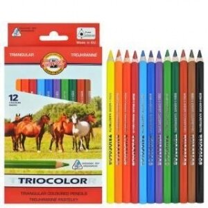 Карандаши цветные Koh-I-Noor Triocolor 3142 Horses трехгранные 12 цветов