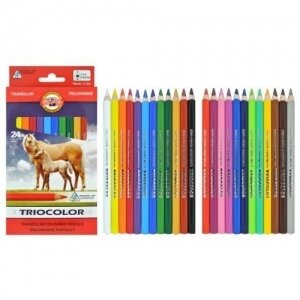 Карандаши цветные Koh-I-Noor Triocolor 3144 Horses трехгранные 24 цвета 1