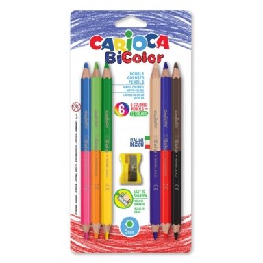 Colored Pencils Carioca 6 pencils 12 colors + pencil sharpener Colored Pencils Carioca 6 pencils 12 colors + pencil sharpener