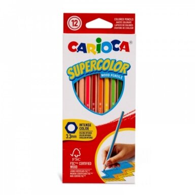 Colored Pencils Carioca Supercolor Hexagonal 12 pcs Colored Pencils Carioca Supercolor Hexagonal 12 pcs
