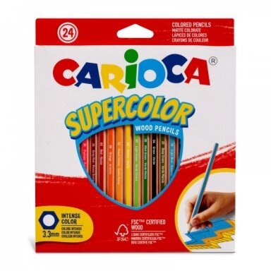 Colored Pencils Carioca Supercolor Hexagonal 24 pcs Colored Pencils Carioca Supercolor Hexagonal 24 pcs