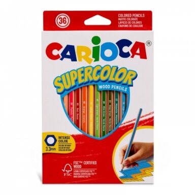 Colored Pencils Carioca Supercolor Hexagonal 36 pcs Colored Pencils Carioca Supercolor Hexagonal 36 pcs