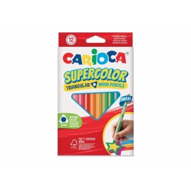 Colored Pencils Carioca Supercolor Maxi Triangular 12 colors Colored Pencils Carioca Supercolor Maxi Triangular 12 colors