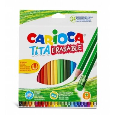 Colored Pencils Carioca Tita Erasable wood-free 24 colors Colored Pencils Carioca Tita Erasable wood-free 24 colors