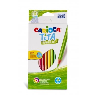 Colored Pencils Carioca Tita Triangular wood-free 12 colors Colored Pencils Carioca Tita Triangular wood-free 12 colors