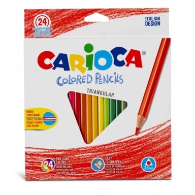 Colored Pencils Carioca Triangular 24 colors Colored Pencils Carioca Triangular 24 colors