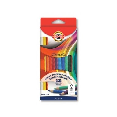 Set of Grooved Coloured Pencils Koh-I-Noor 2112 12 pcs