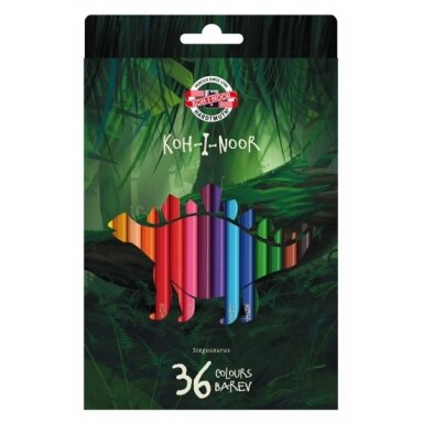 Карандаши цветные Koh-I-Noor 3595 Dino 36 цветов Карандаши цветные Koh-I-Noor 3595 Dino 36 цветов