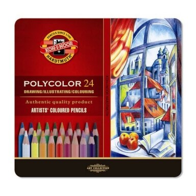 Set of Artists Coloured Pencils Koh-I-Noor Polycolor 3824 24 colors