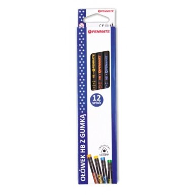 Triangular Graphite Pencil with Eraser Penmate Premium HB
