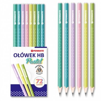 Pieštukas tribriaunis Penmate Premium Pastel HB