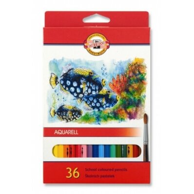 Pieštukai akvareliniai Koh-I-Noor Aquarell Fish 36 spalvų Pieštukai akvareliniai Koh-I-Noor Aquarell Fish 36 spalvų