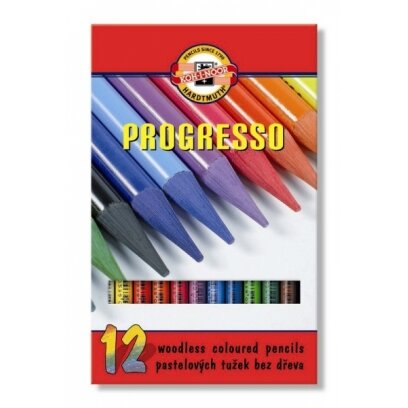 Set of Woodless Coloured Pencils Koh-I-Noor Progresso 8756 12 colors Set of Woodless Coloured Pencils Koh-I-Noor Progresso 8756 12 colors